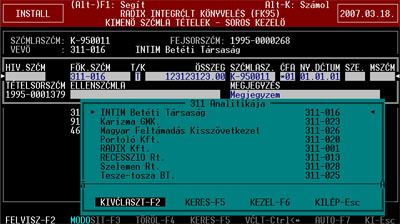 Könyvelés - DOS
